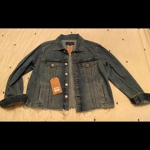Lucky Tomboy Trucker Jacket Frayed Hem NWT L